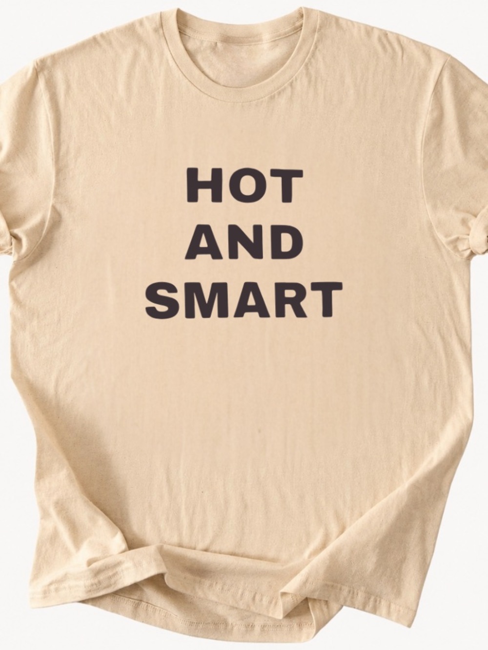Hot and Smart Graphic Tee - Beige
